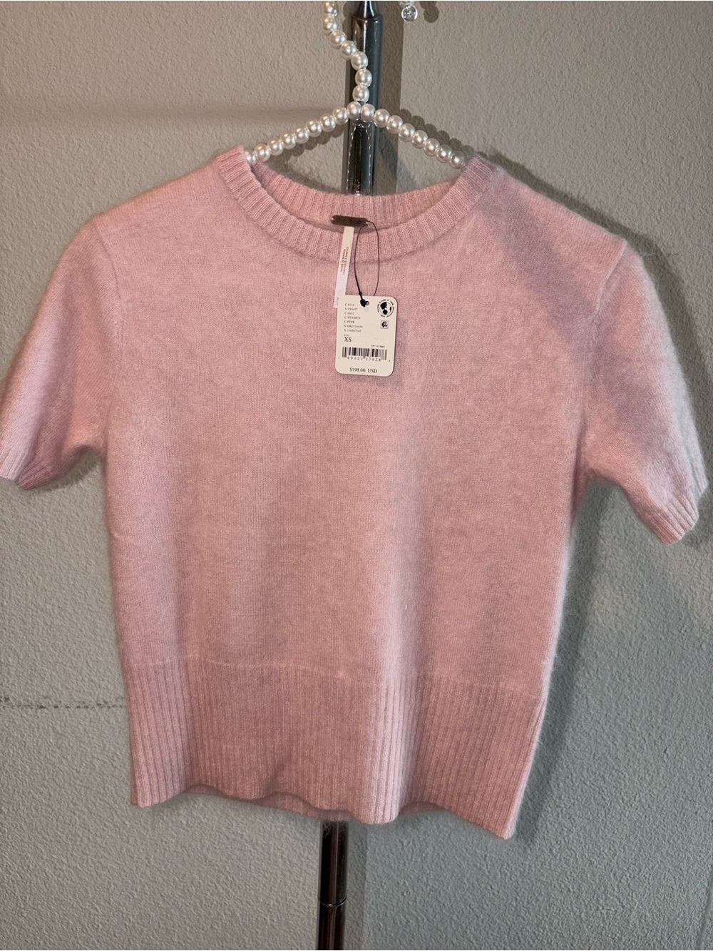 Free People Stamen Short Sleeve Pullover Sweater in Pink
